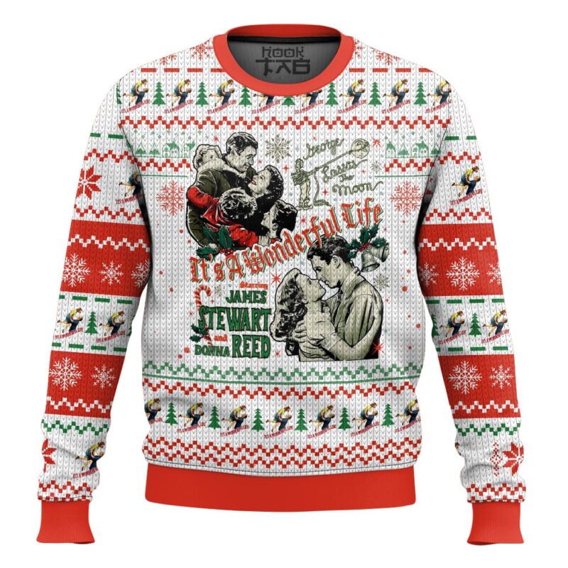 Hooktab It’s A Wonderful Life George And Mary Ugly Christmas Sweater