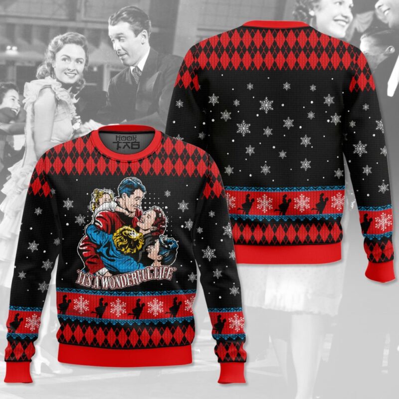 Hooktab It’s A Wonderful Life Ugly Christmas Sweater Hooktab It’s A Wonderful Life Ugly Christmas Sweater