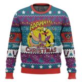 Hooktab It's Christmas Aaahh!!! Real Monsters Ugly Christmas Sweater