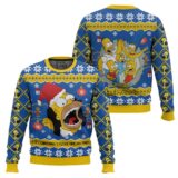 Hooktab It’s Christmas O’clock Time Anytime Homer Simpson Ugly Christmas Sweater