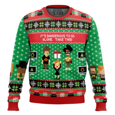 Hooktab It's Dangerous To Go Alone The It Crowd Ugly Christmas Sweater