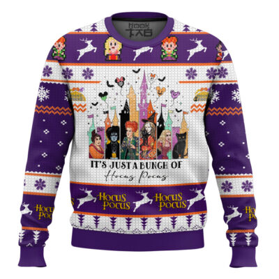 Hooktab It's Just A Bunch Of Hocus Pocus Ugly Christmas Sweater