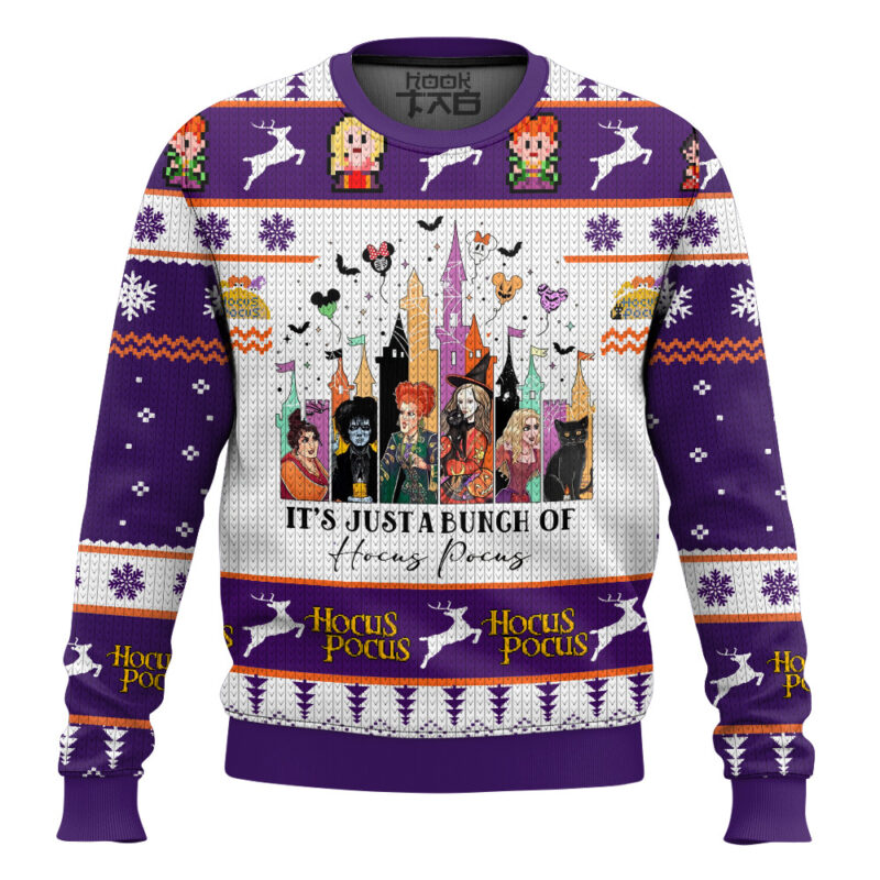 Hooktab It's Just A Bunch Of Hocus Pocus Ugly Christmas Sweater