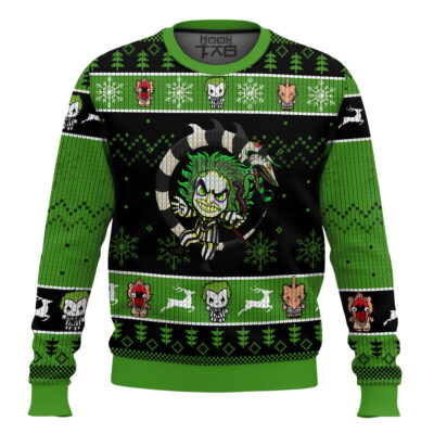 Hooktab I'ts Showtime Beetlejuice Ugly Christmas Sweater