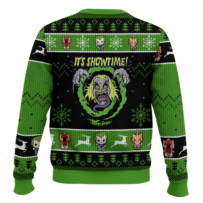 Hooktab I'ts Showtime Beetlejuice Ugly Christmas Sweater Hooktab I'ts Showtime Beetlejuice Ugly Christmas Sweater
