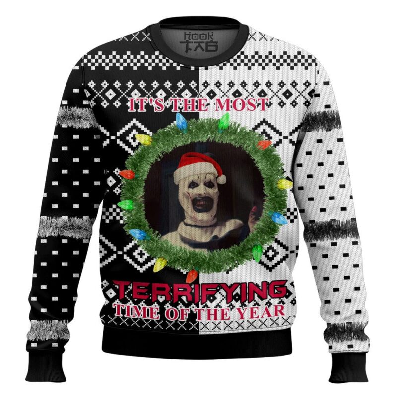 Hooktab It's The Most Terrifying Time Of The Year Ugly Christmas Sweater