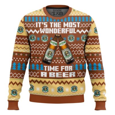 Hooktab It’s The Most Wonderful Time For A Augustiner Bräu Ugly Christmas Sweater