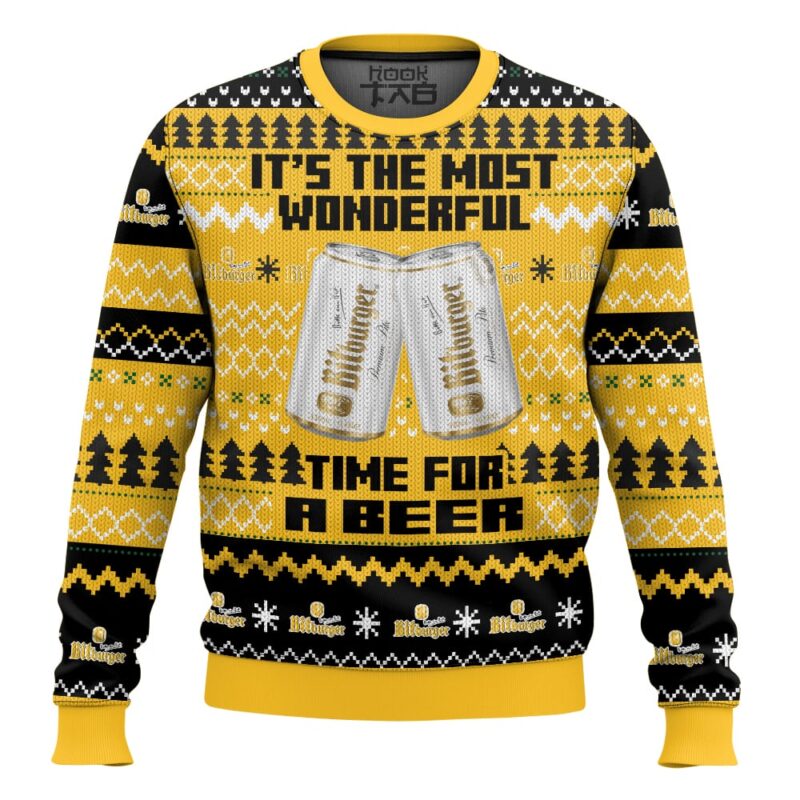 Hooktab It’s The Most Wonderful Time For A Bitburger Ugly Christmas Sweater