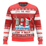 Hooktab It's The Most Wonderful Time For A Budweiser Ugly Christmas Sweater