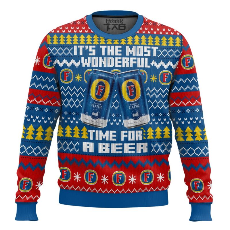 Hooktab It’s The Most Wonderful Time For A Fosters Ugly Christmas Sweater