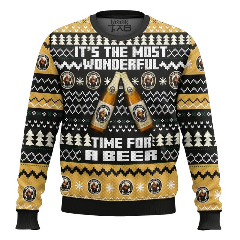 Hooktab It’s The Most Wonderful Time For A Franziskaner Ugly Christmas Sweater