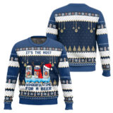 Hooktab It's The Most Wonderful Time For A Miller Lite Ugly Christmas Sweater