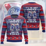 Hooktab It's The Most Wonderful Time For A Pabst Blue Ribbon Ugly Christmas Sweater