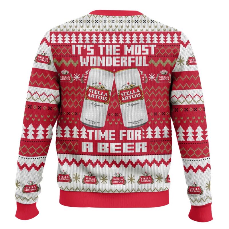 Hooktab It's The Most Wonderful Time For A Stella Artois Ugly Christmas Sweater Hooktab It's The Most Wonderful Time For A Stella Artois Ugly Christmas Sweater