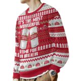 Hooktab It's The Most Wonderful Time For A Stella Artois Ugly Christmas Sweater