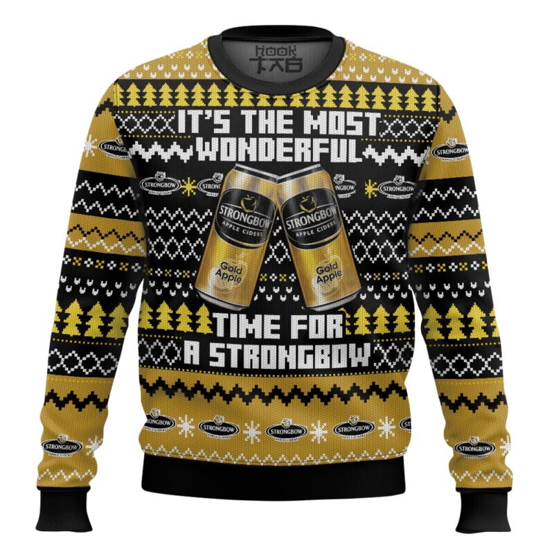Hooktab It’s The Most Wonderful Time For A Strongbow Ugly Christmas Sweater