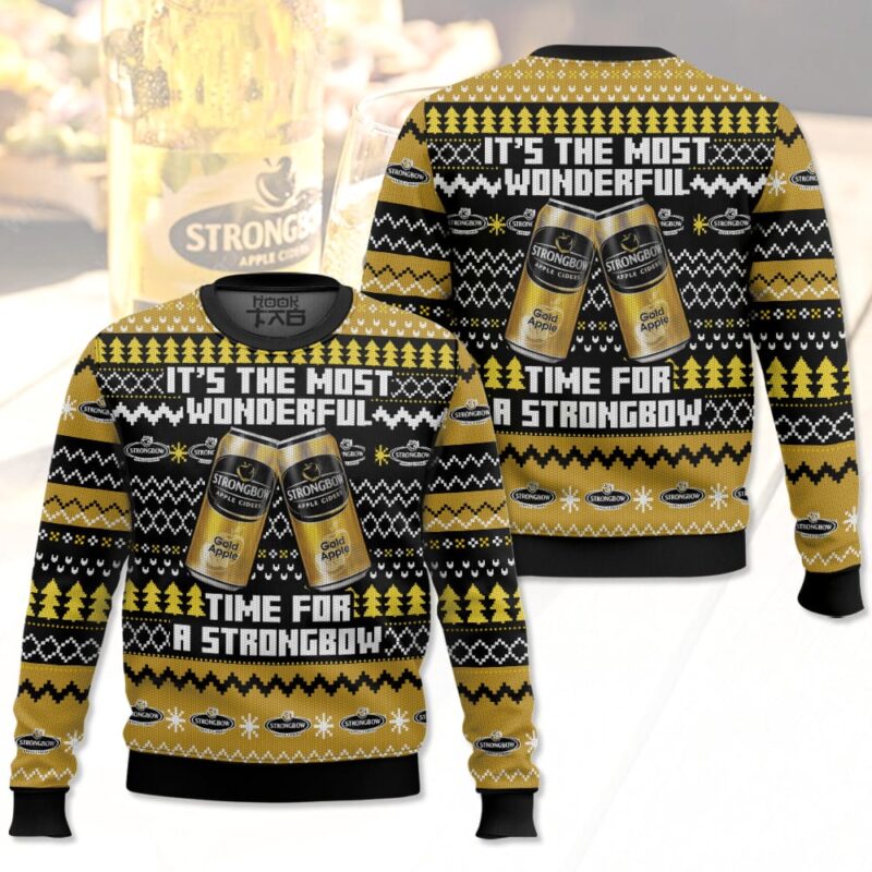 Hooktab It’s The Most Wonderful Time For A Strongbow Ugly Christmas Sweater Hooktab It’s The Most Wonderful Time For A Strongbow Ugly Christmas Sweater