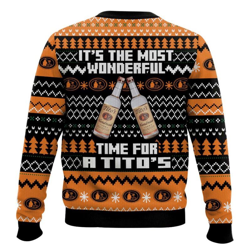 Hooktab It's The Most Wonderful Time For A Tito's Ugly Christmas Sweater Hooktab It's The Most Wonderful Time For A Tito's Ugly Christmas Sweater