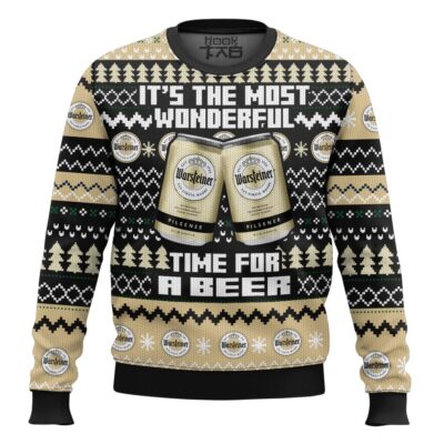 Hooktab It’s The Most Wonderful Time For A Warsteiner Ugly Christmas Sweater