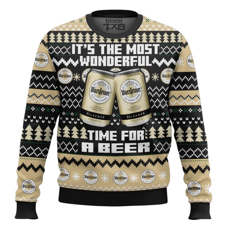 Hooktab It’s The Most Wonderful Time For A Warsteiner Ugly Christmas Sweater