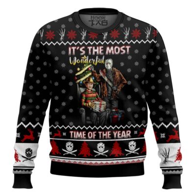Hooktab It's The Most Wonderful Time Of The Year For Slashers Ugly Christmas Sweater