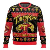Hooktab It's Turbo Time! Turbo Man Ugly Christmas Sweater