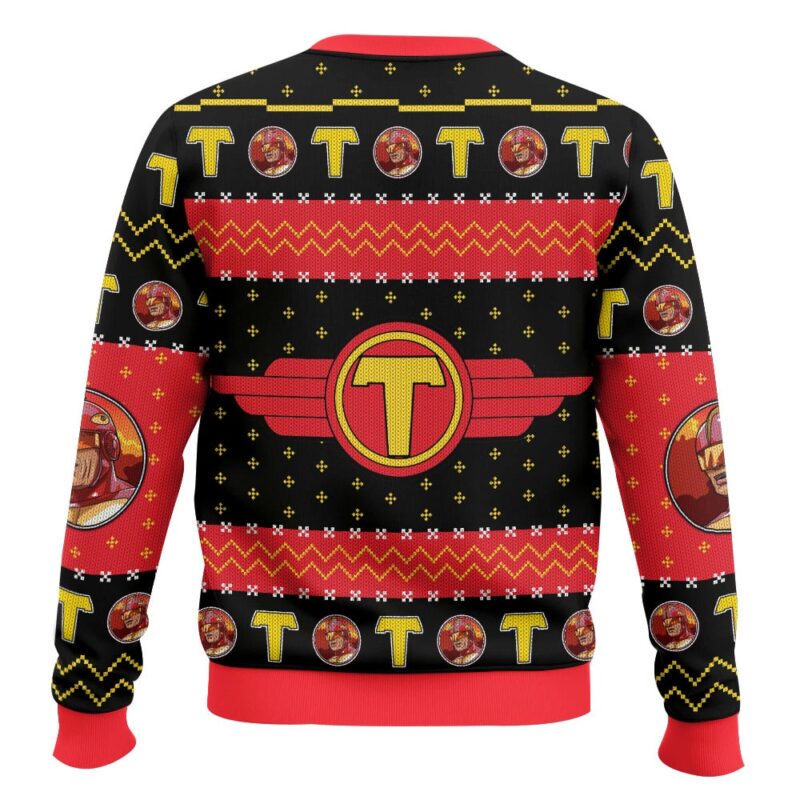 Hooktab It's Turbo Time! Turbo Man Ugly Christmas Sweater Hooktab It's Turbo Time! Turbo Man Ugly Christmas Sweater