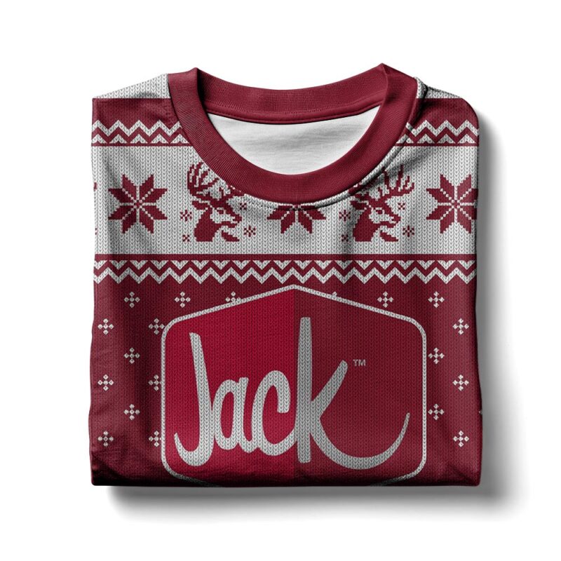 Hooktab Jack In The Box Fast Food Ugly Christmas Sweater Hooktab Jack In The Box Fast Food Ugly Christmas Sweater