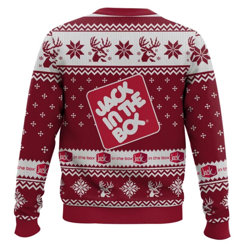 Hooktab Jack In The Box Fast Food Ugly Christmas Sweater Hooktab Jack In The Box Fast Food Ugly Christmas Sweater