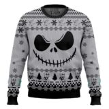 Hooktab Jack Skellington Face Ugly Christmas Sweater