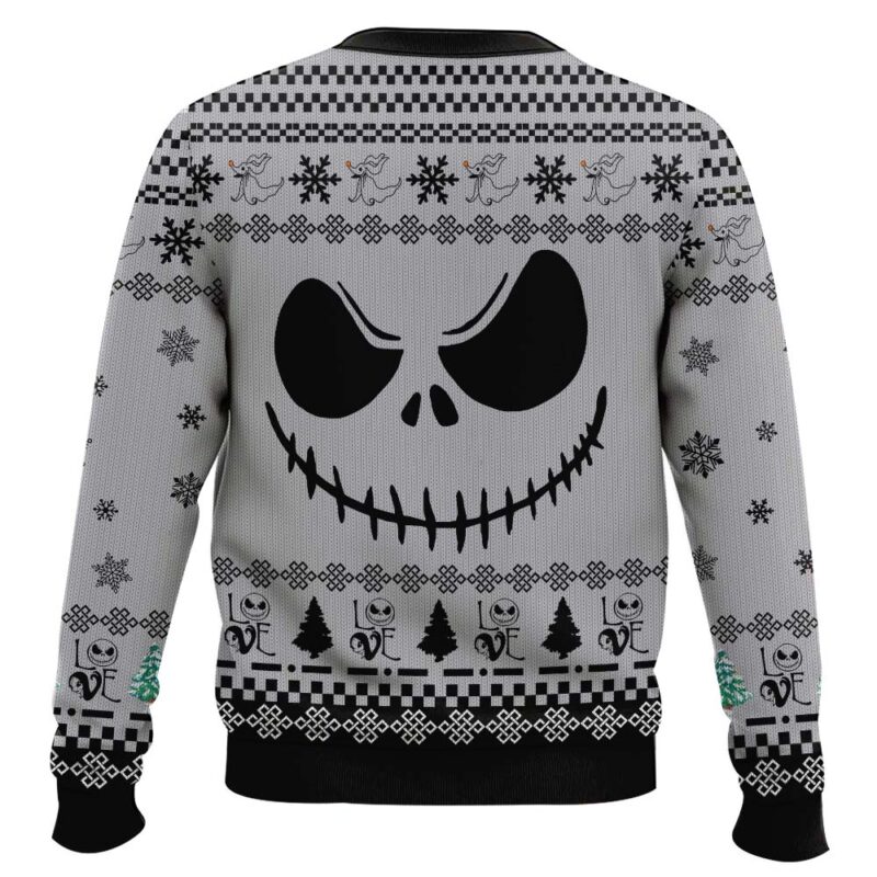 Hooktab Jack Skellington Face Ugly Christmas Sweater Hooktab Jack Skellington Face Ugly Christmas Sweater