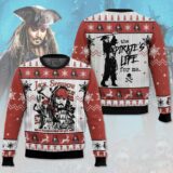 Hooktab Jack Sparrow Pirates Of The Caribbean Ugly Christmas Sweater