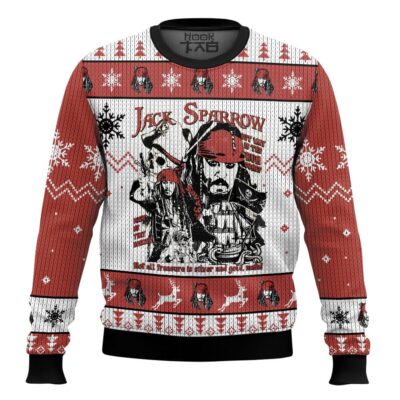 Hooktab Jack Sparrow Pirates Of The Caribbean Ugly Christmas Sweater