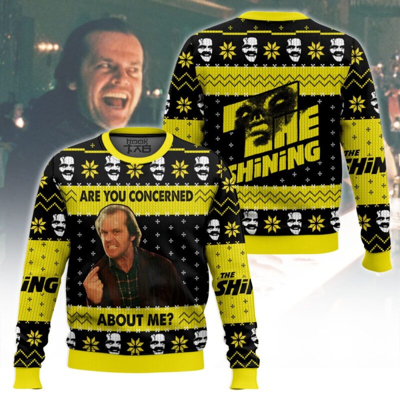 Hooktab Jack Torrance Are You Concerned About Me? The Shining Ugly Christmas Sweater Hooktab Jack Torrance Are You Concerned About Me? The Shining Ugly Christmas Sweater