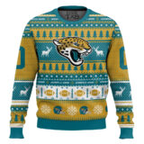 Hooktab Jacksonville Jaguars - Custom Name And Number Ugly Sweater