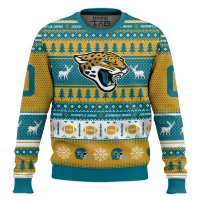 Hooktab Jacksonville Jaguars - Custom Name And Number Ugly Sweater