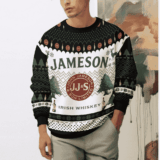 Hooktab Jameson Blended Whiskey Ugly Christmas Sweater