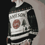 Hooktab Jameson Blended Whiskey Ugly Christmas Sweater