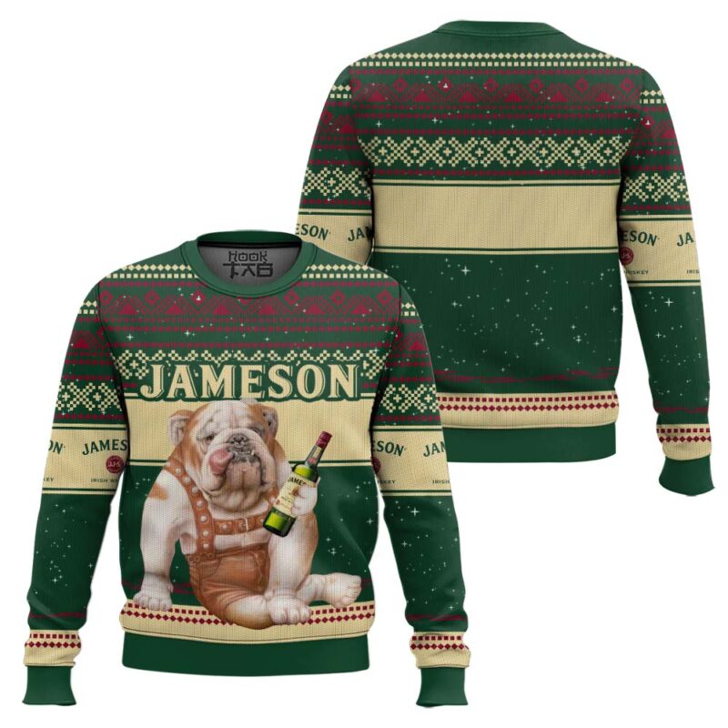 Hooktab Jameson Bulldog Ugly Christmas Sweater Hooktab Jameson Bulldog Ugly Christmas Sweater