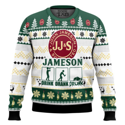 Hooktab Jameson Drink Drank Drunk Ugly Christmas Sweater