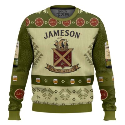 Hooktab Jameson Irish Whiskey Sine Metu Ugly Christmas Sweater