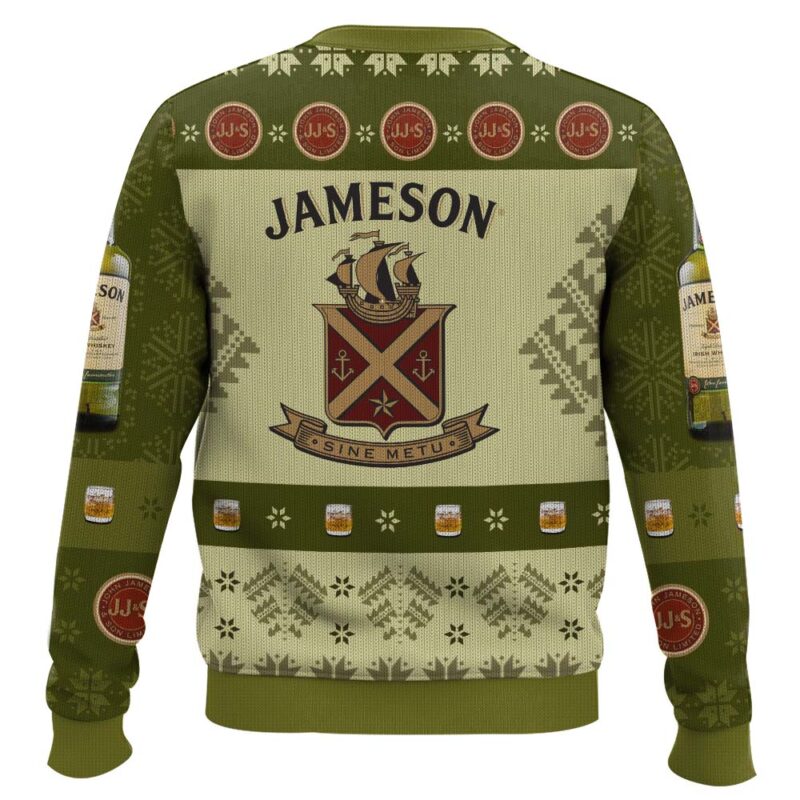 Hooktab Jameson Irish Whiskey Sine Metu Ugly Christmas Sweater Hooktab Jameson Irish Whiskey Sine Metu Ugly Christmas Sweater