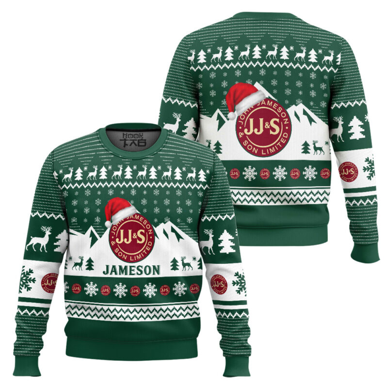 Hooktab Jameson Whiskey Ugly Christmas Sweater Hooktab Jameson Whiskey Ugly Christmas Sweater
