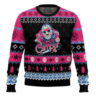 Hooktab Jason Voorhees Camper Friday The 13th Ugly Christmas Sweater