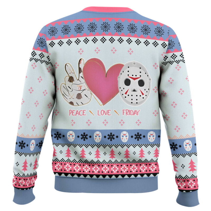 Hooktab Jason Voorhees Can't Wait For Friyay Ugly Christmas Sweater Hooktab Jason Voorhees Can't Wait For Friyay Ugly Christmas Sweater