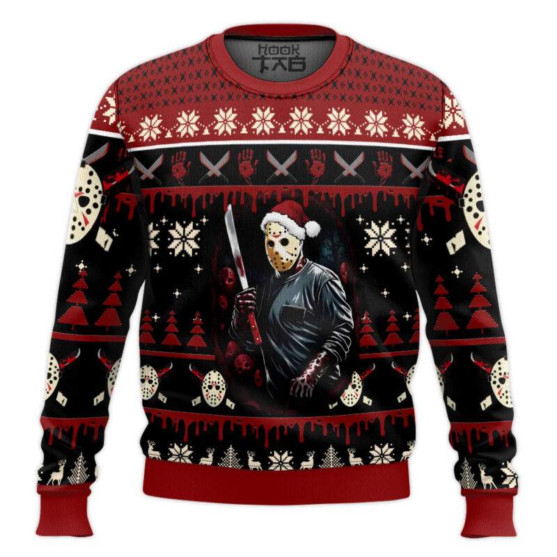 Hooktab Jason Voorhees Firday The 13th Ugly Christmas Sweater