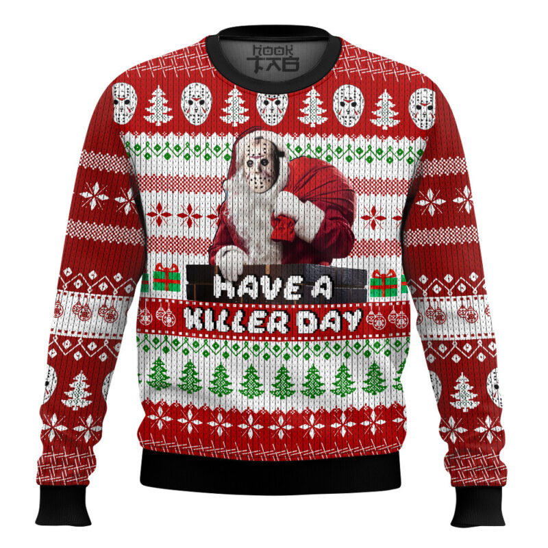 Hooktab Jason Voorhees Have A Killer Day Friday The 13th Ugly Christmas Sweater Hooktab Jason Voorhees Have A Killer Day Friday The 13th Ugly Christmas Sweater