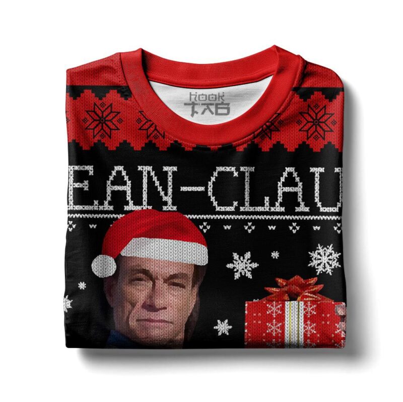 Hooktab Jean Claus Van Damme Ugly Christmas Sweater Hooktab Jean Claus Van Damme Ugly Christmas Sweater