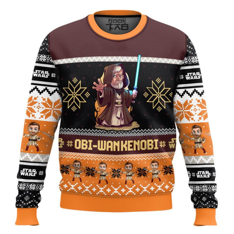 Hooktab Jedi Obi-wan Kenobi Star Wars Ugly Christmas Sweater