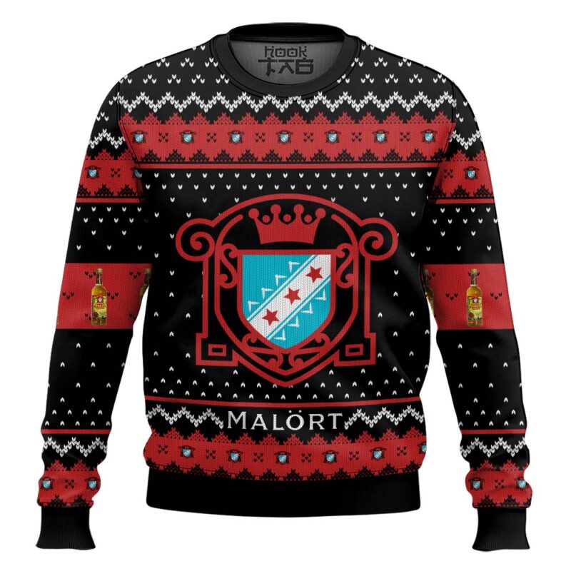 Hooktab Jeppson's Malort American Liqueur Ugly Christmas Sweater